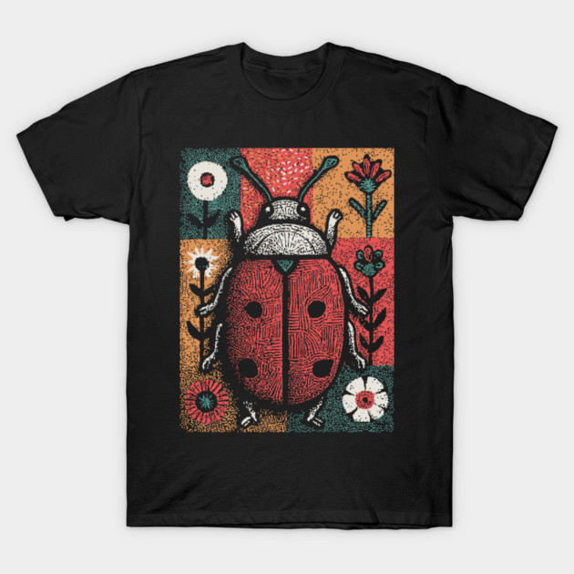 Folk Art Ladybug | The Lucky Garden Beetle T-Shirt by TuncGK