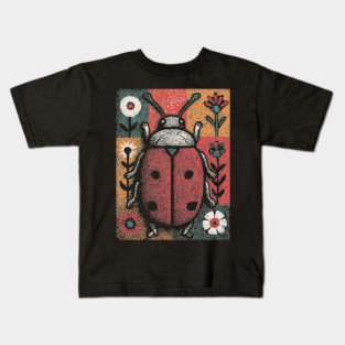 Folk Art Ladybug | The Lucky Garden Beetle Kids T-Shirt
