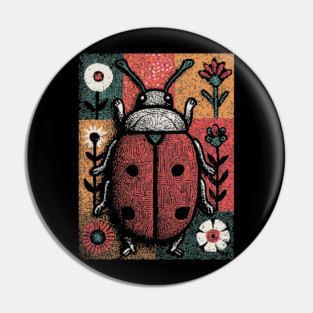 Folk Art Ladybug | The Lucky Garden Beetle Pin