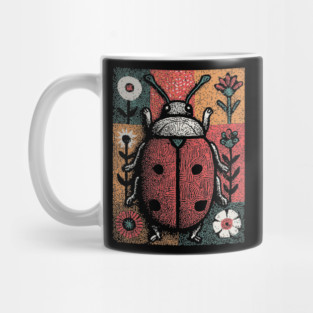 Folk Art Ladybug | The Lucky Garden Beetle Mug