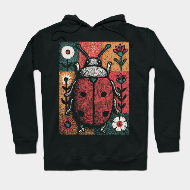 Folk Art Ladybug | The Lucky Garden Beetle Hoodie by TuncGK
