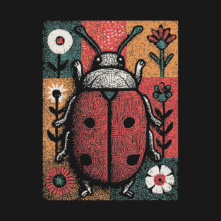 Folk Art Ladybug | The Lucky Garden Beetle T-Shirt