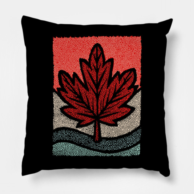 Winter Maple Leaf | The First Snowfall Pillow by TuncGK