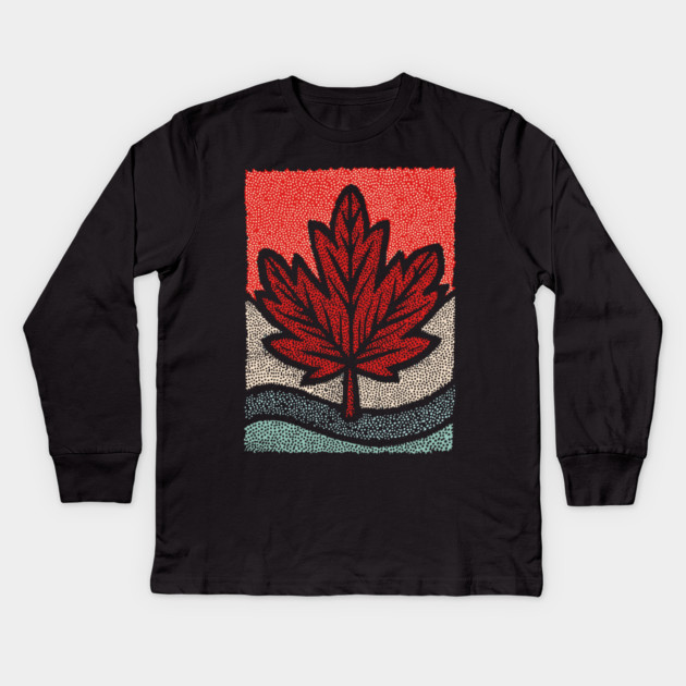 Winter Maple Leaf | The First Snowfall Kids Long Sleeve T-Shirt by TuncGK