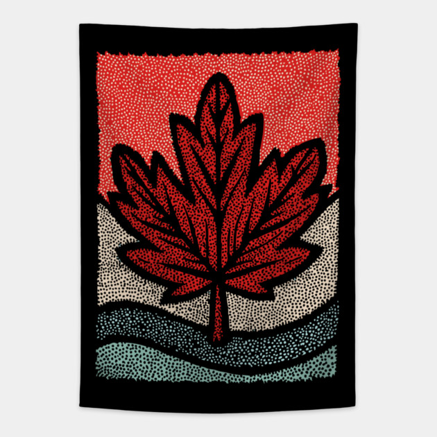 Winter Maple Leaf | The First Snowfall Tapestry by TuncGK