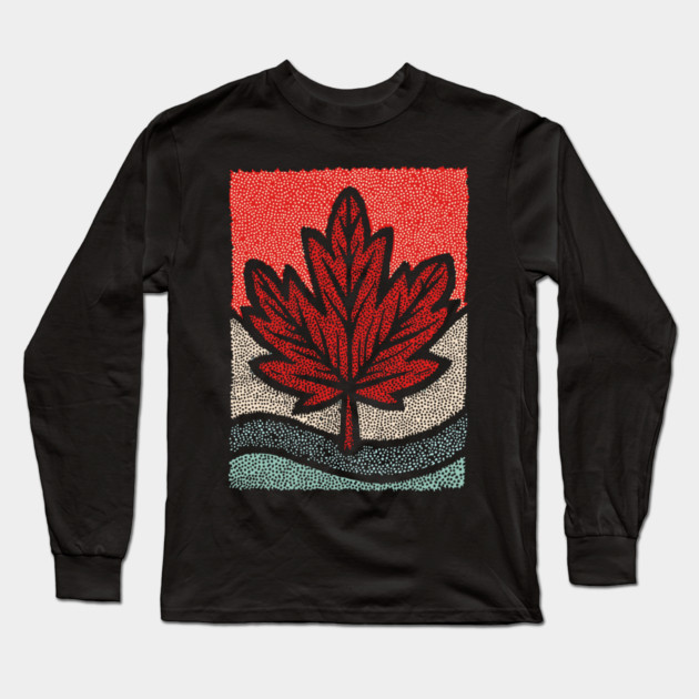 Winter Maple Leaf | The First Snowfall Long Sleeve T-Shirt by TuncGK