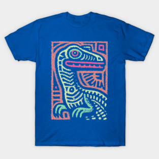 Whimsical Oviraptor | Pastel Dinosaur Folk Art T-Shirt