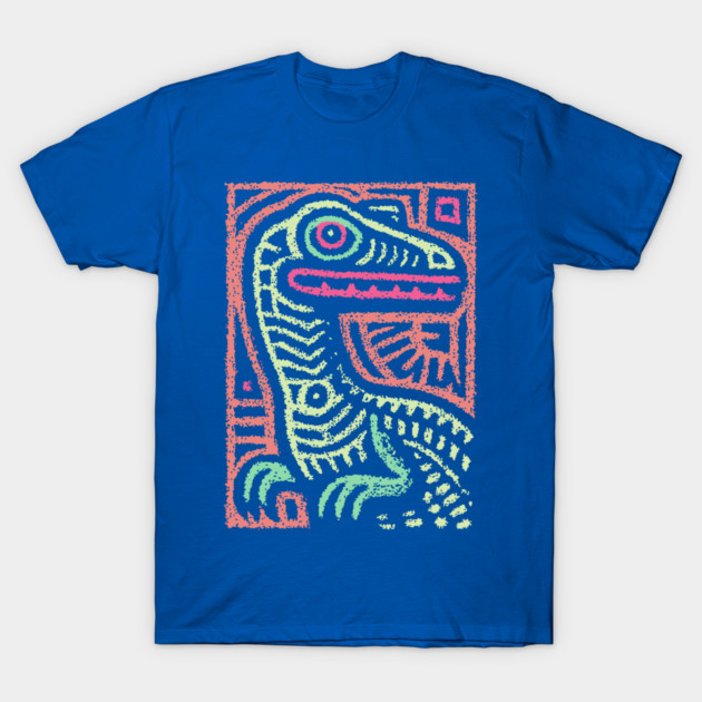 Whimsical Oviraptor | Pastel Dinosaur Folk Art T-Shirt by TuncGK