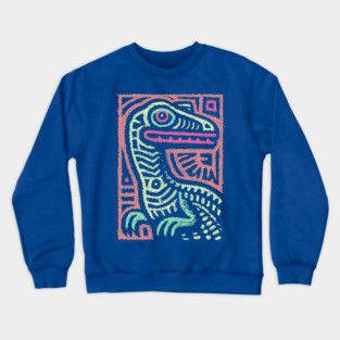Whimsical Oviraptor | Pastel Dinosaur Folk Art Crewneck Sweatshirt