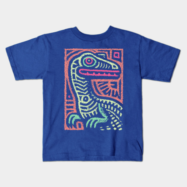 Whimsical Oviraptor | Pastel Dinosaur Folk Art Kids T-Shirt by TuncGK