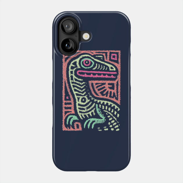 Whimsical Oviraptor | Pastel Dinosaur Folk Art Phone Case by TuncGK