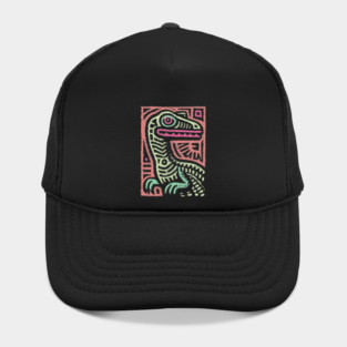 Whimsical Oviraptor | Pastel Dinosaur Folk Art Hat