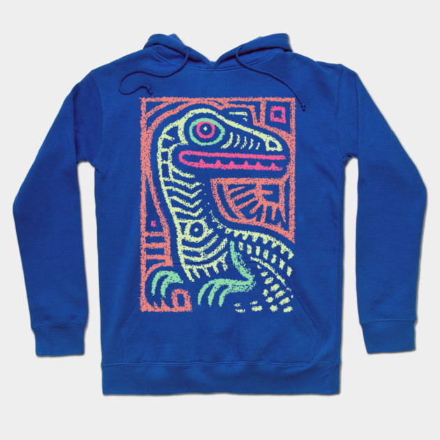 Whimsical Oviraptor | Pastel Dinosaur Folk Art Hoodie by TuncGK