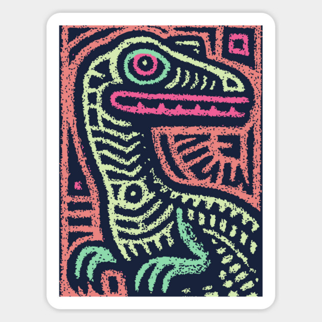Whimsical Oviraptor | Pastel Dinosaur Folk Art Magnet by TuncGK