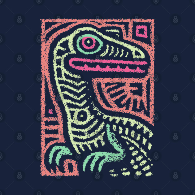 Whimsical Oviraptor | Pastel Dinosaur Folk Art by TuncGK