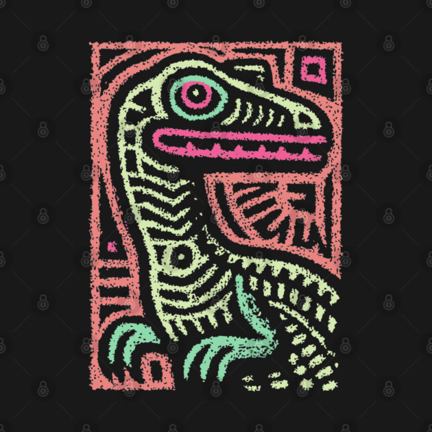 Whimsical Oviraptor | Pastel Dinosaur Folk Art by TuncGK