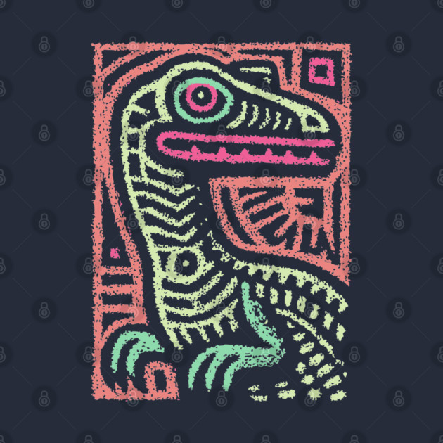 Whimsical Oviraptor | Pastel Dinosaur Folk Art by TuncGK