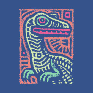 Whimsical Oviraptor | Pastel Dinosaur Folk Art T-Shirt