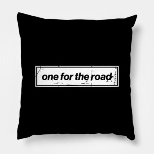 One For The Road - White Oasis Distressed Logo Typography Pillow