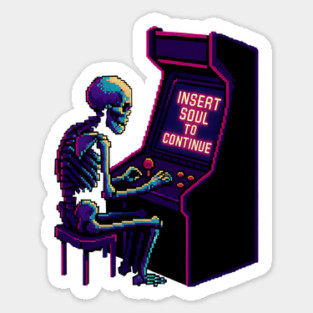 Insert Soul to Continue – Retro Gamer Skeleton Magnet
