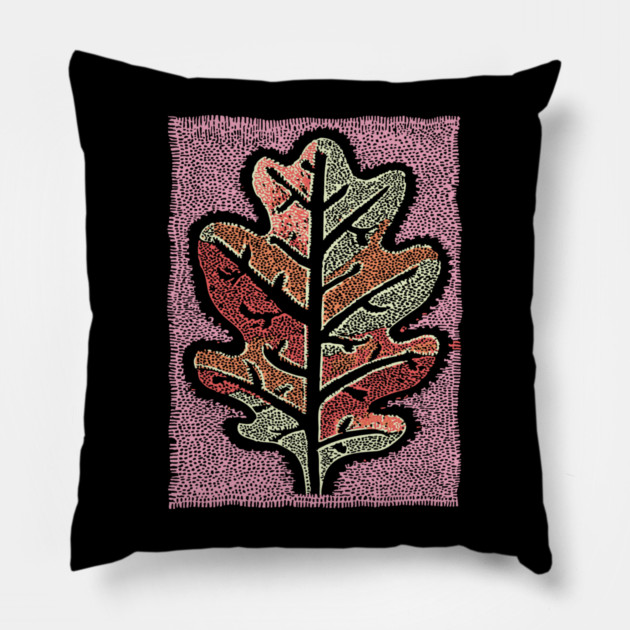 Pastel Oak Leaf | Ethereal Botanical Art Pillow by TuncGK