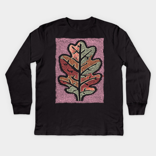 Pastel Oak Leaf | Ethereal Botanical Art Kids Long Sleeve T-Shirt by TuncGK