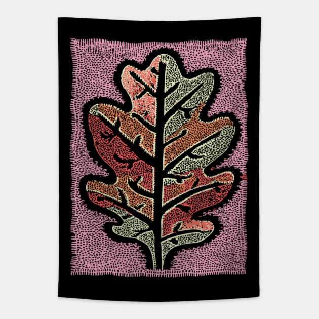 Pastel Oak Leaf | Ethereal Botanical Art Tapestry by TuncGK