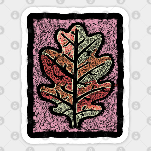 Pastel Oak Leaf | Ethereal Botanical Art Sticker by TuncGK