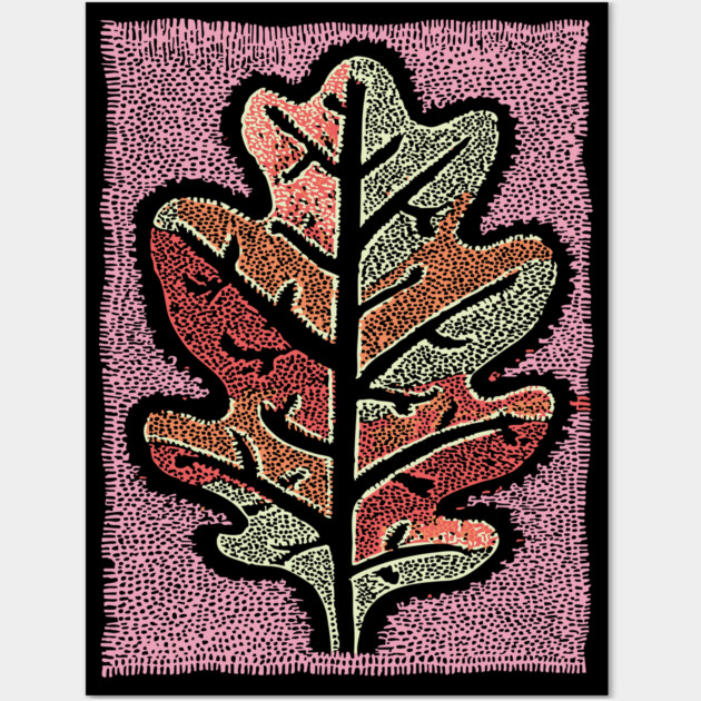 Pastel Oak Leaf | Ethereal Botanical Art Wall Art by TuncGK