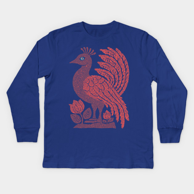 Regal Peacock | Hera's Sacred Bird Kids Long Sleeve T-Shirt by TuncGK