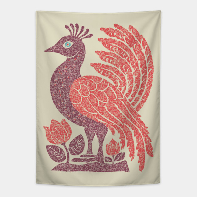 Regal Peacock | Hera's Sacred Bird Tapestry by TuncGK