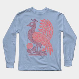 Regal Peacock | Hera's Sacred Bird Long Sleeve T-Shirt
