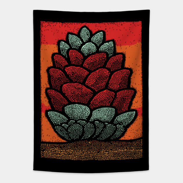 Autumn Pine Cone | The Pineal Gland Symbol Tapestry by TuncGK