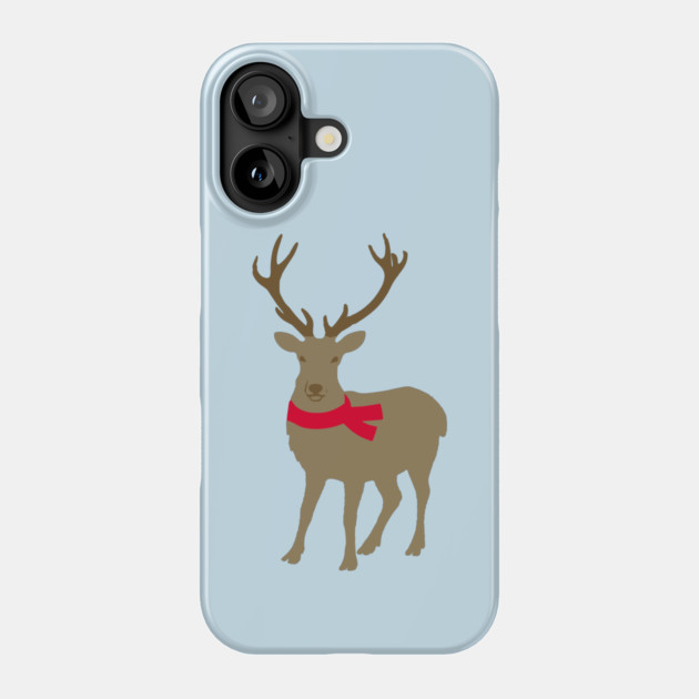 Cozy Winter Reindeer — Minimalist Christmas Deer Phone Case by DonWillisJrArt