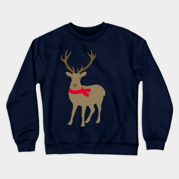 Cozy Winter Reindeer — Minimalist Christmas Deer Crewneck Sweatshirt by DonWillisJrArt