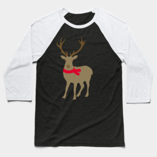Cozy Winter Reindeer — Minimalist Christmas Deer Baseball T-Shirt