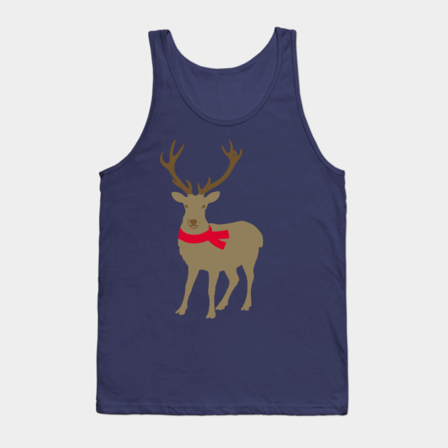 Cozy Winter Reindeer — Minimalist Christmas Deer Tank Top by DonWillisJrArt