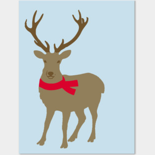 Cozy Winter Reindeer — Minimalist Christmas Deer Posters and Art