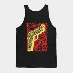 Psychedelic Pop Art Pistol | The Abstract Bang Tank Top