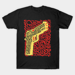 Psychedelic Pop Art Pistol | The Abstract Bang T-Shirt