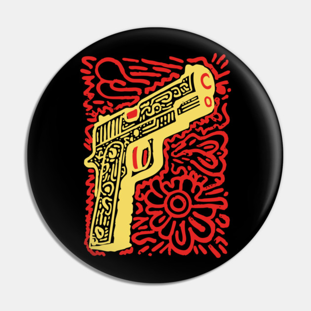 Psychedelic Pop Art Pistol | The Abstract Bang Pin by TuncGK
