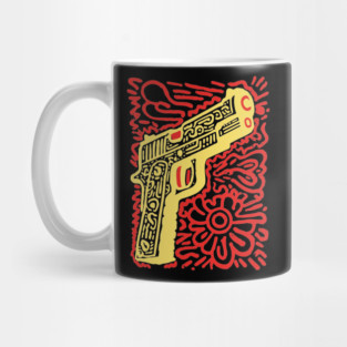Psychedelic Pop Art Pistol | The Abstract Bang Mug