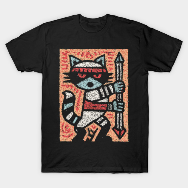 Raccoon Warrior | The Little Bandit Guardian T-Shirt by TuncGK