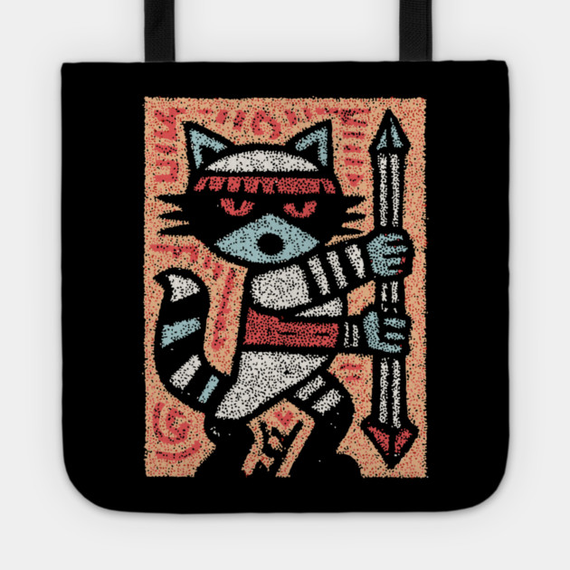 Raccoon Warrior | The Little Bandit Guardian Tote by TuncGK