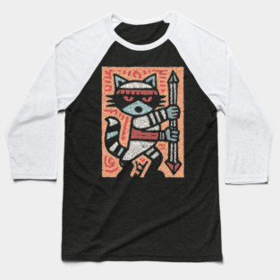 Raccoon Warrior | The Little Bandit Guardian Baseball T-Shirt
