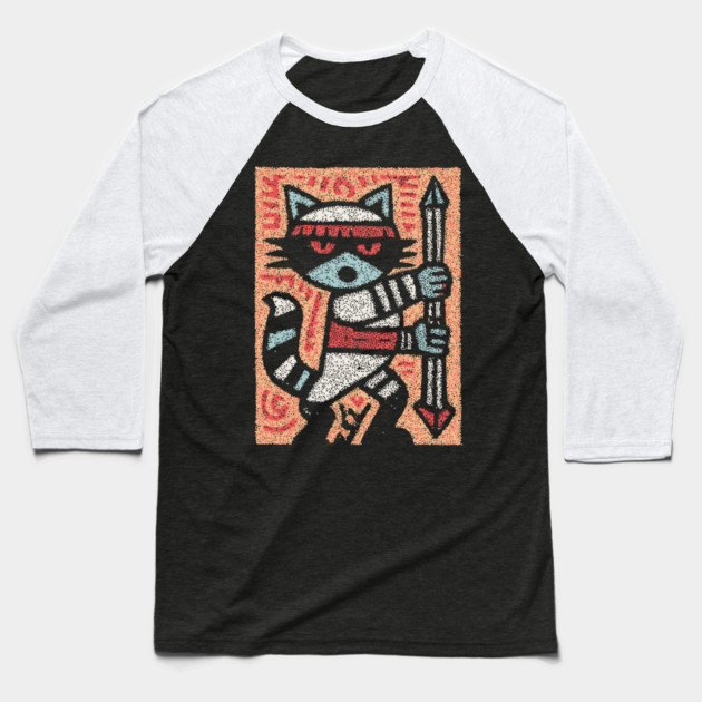 Raccoon Warrior | The Little Bandit Guardian Baseball T-Shirt by TuncGK