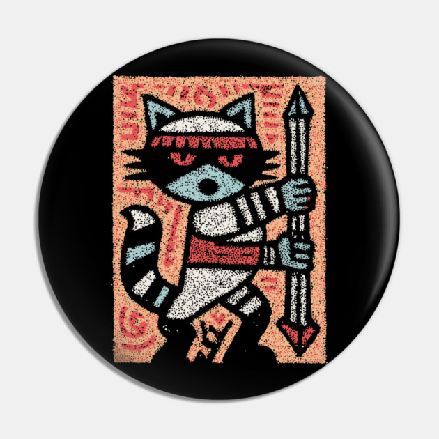 Raccoon Warrior | The Little Bandit Guardian Pin by TuncGK