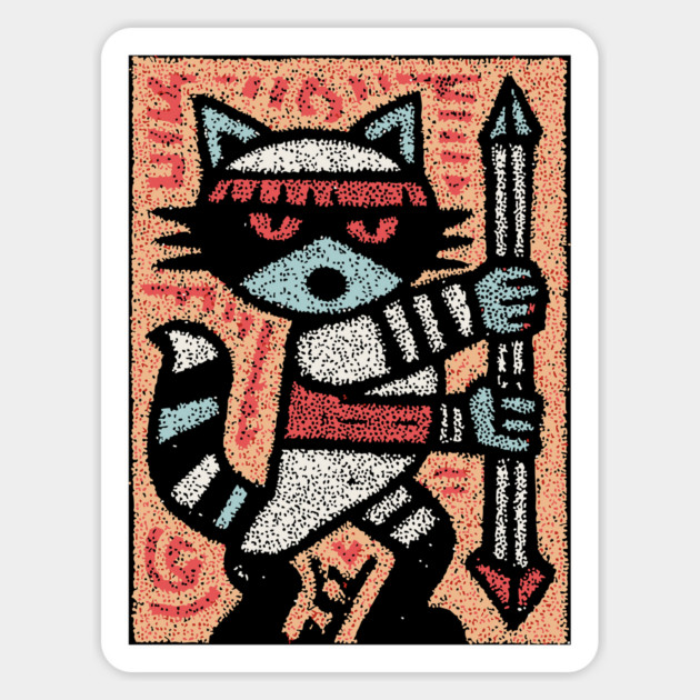 Raccoon Warrior | The Little Bandit Guardian Magnet by TuncGK