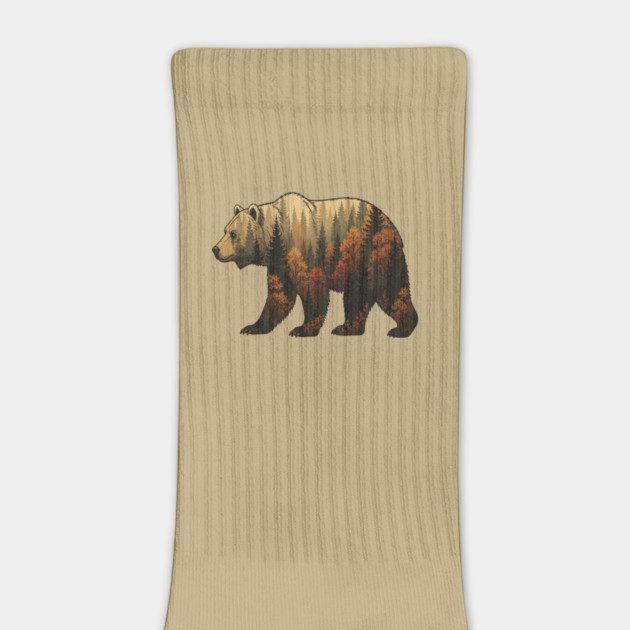 Autumn Grizzly Bear Lovers Nature Double Exposure Silhouette by BirdsnStuff