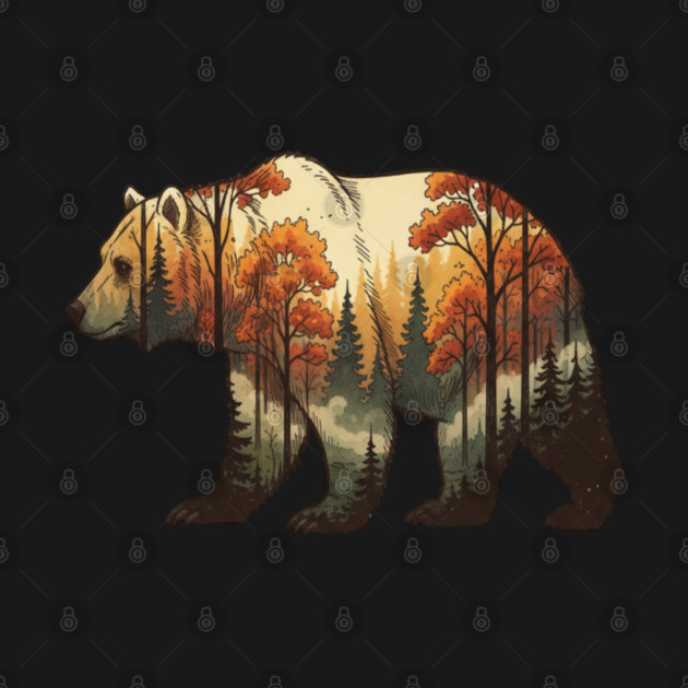 Autumn Grizzly Bear Double Exposure Silhouette Nature by BirdsnStuff